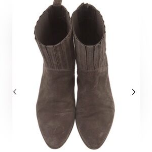 Stuart Weitzman brown suede Chelsea boots